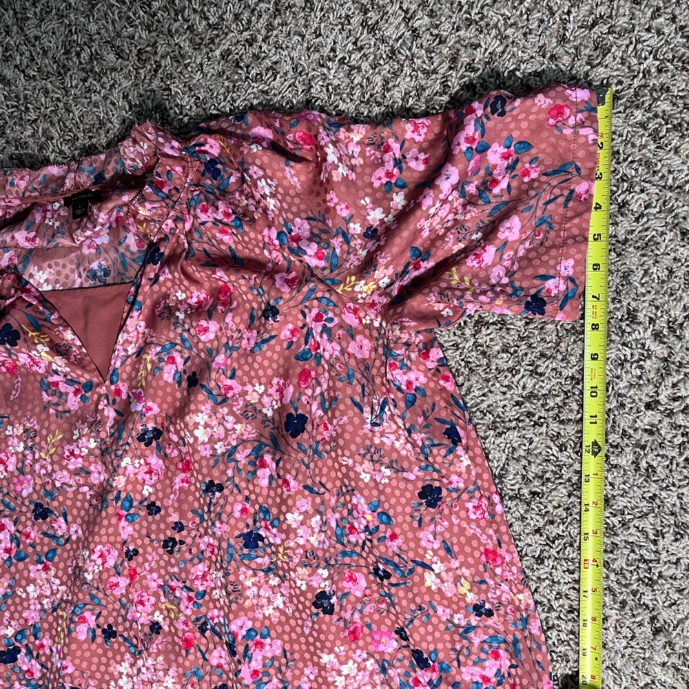 Ann Taylor Pink and Black Floral Midi Dress with Removable Slip – Size Large‎ - Picture 7 of 10